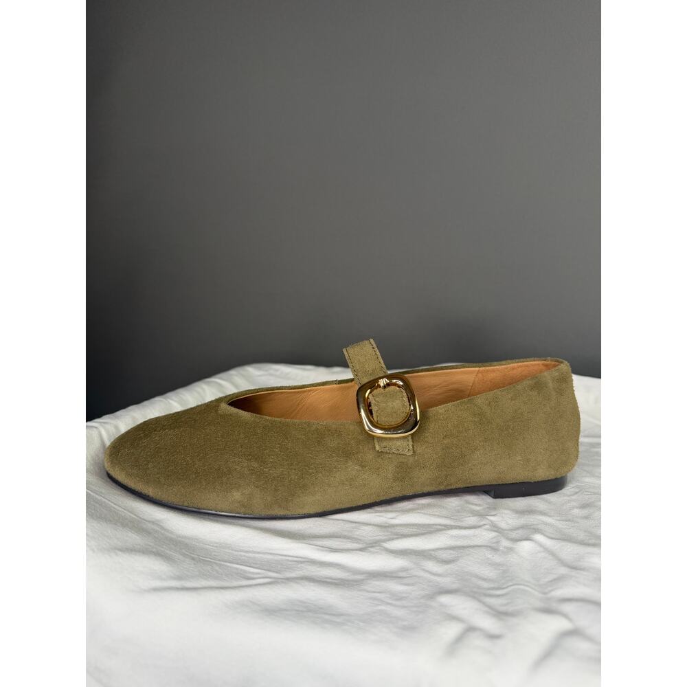 Madewell The Remy Mary Jane Flat in Aged Olive Green Suede Size 8 - Picture 8 of 16